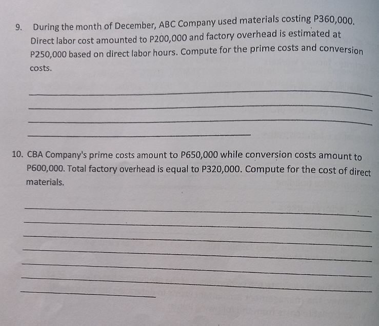 During the month of December, ABC Company used