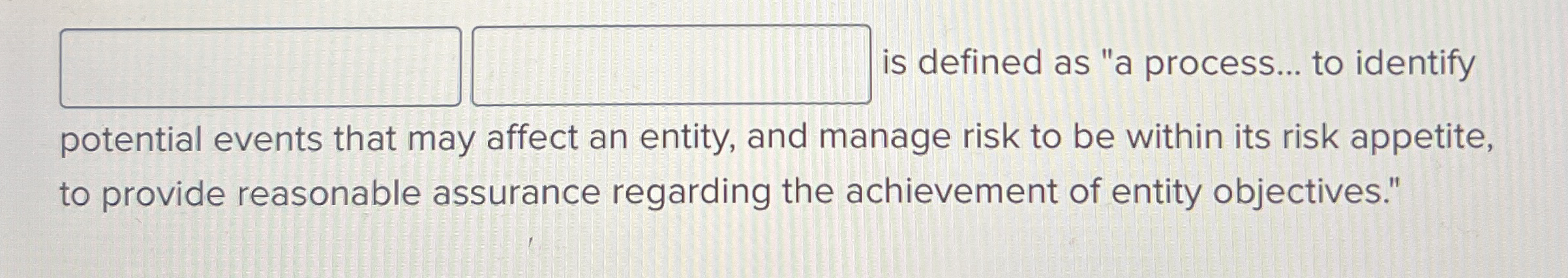 is defined as "a process... to identify potential