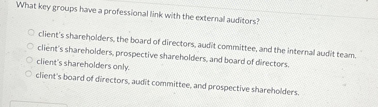 What key groups have a professional link with the