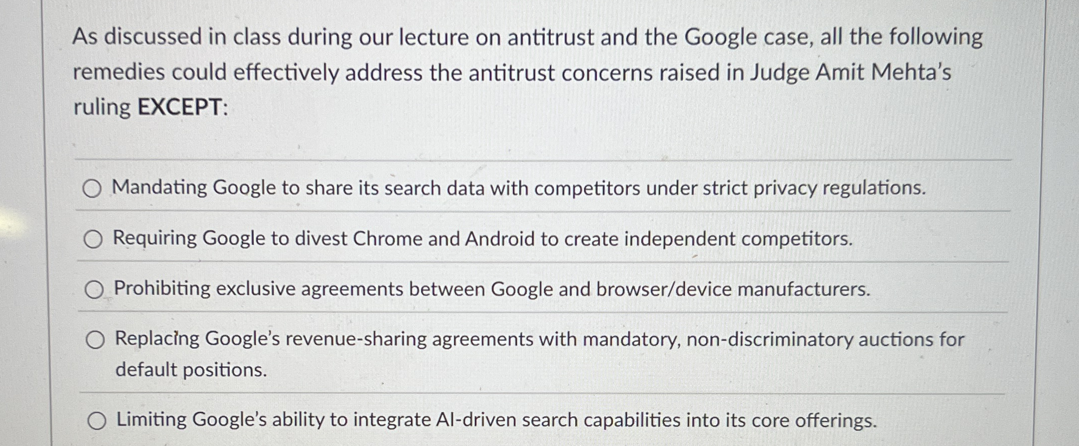 As discussed in class during our lecture on