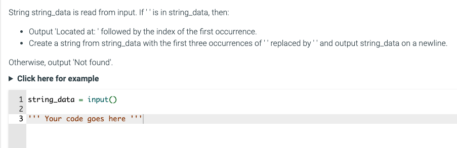 String string _ data is read from input. If ' '