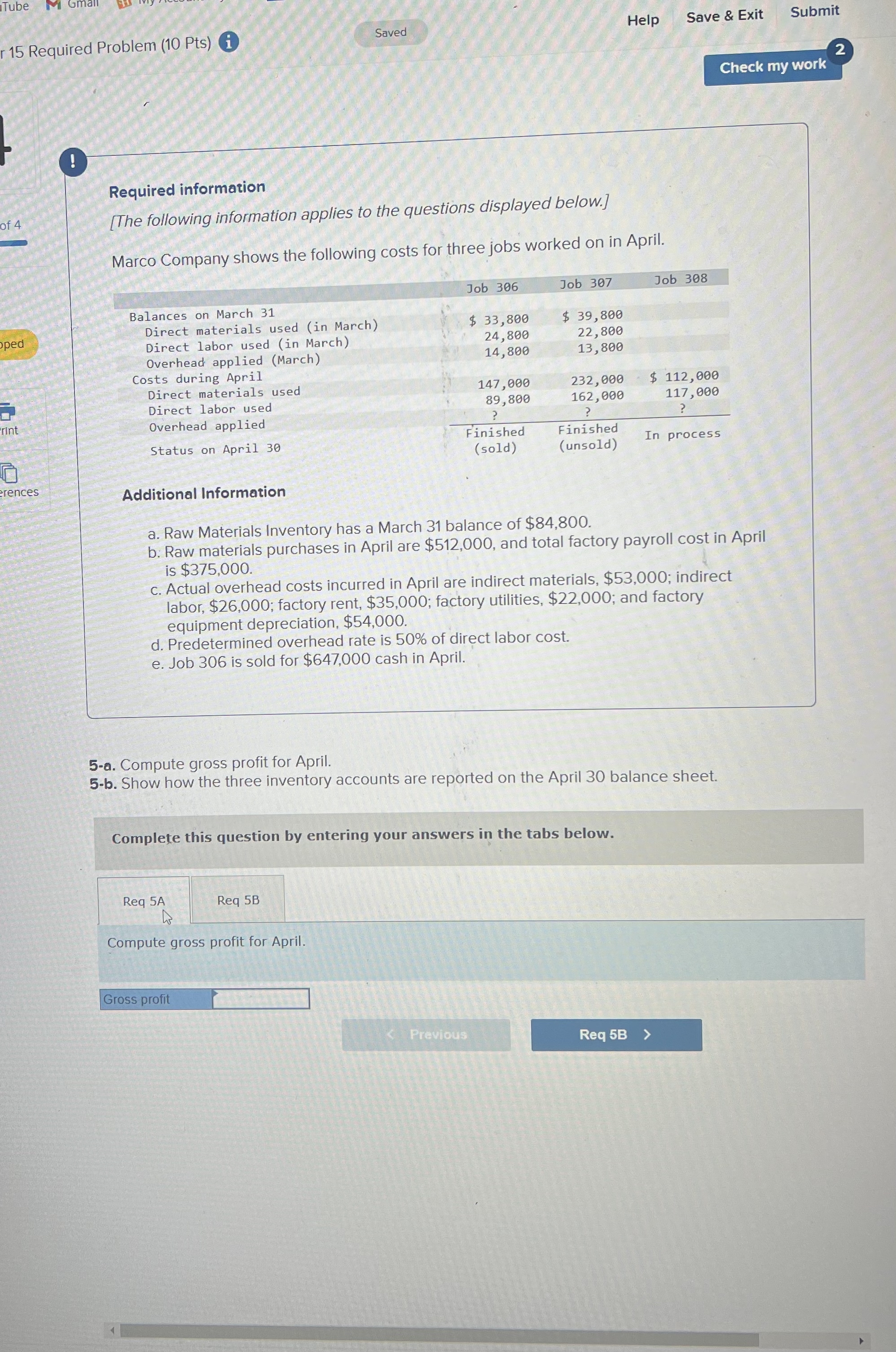 Tube Gman 1 5 Required Problem ( 1 0 Pts ) Saved