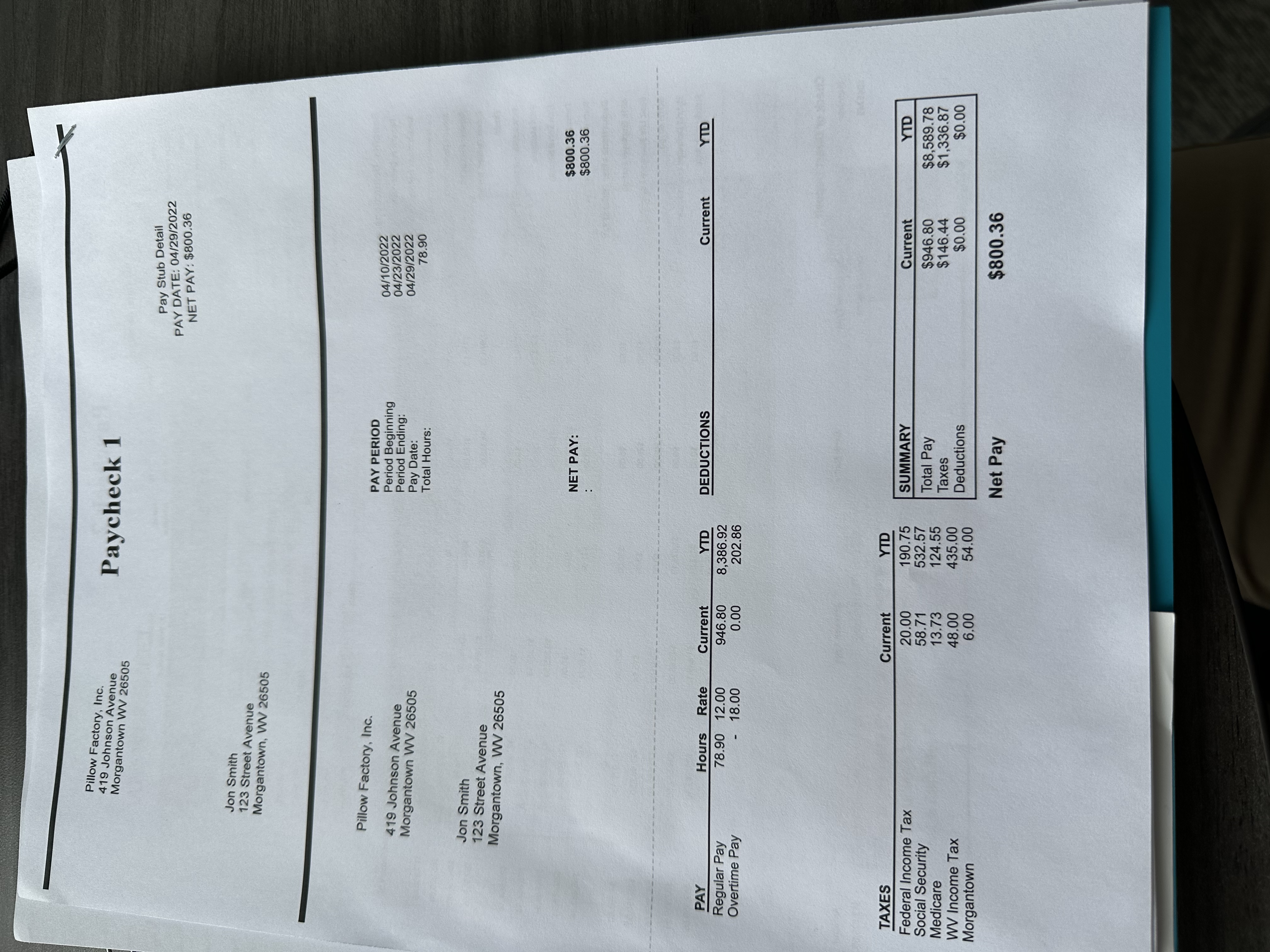 ANSWER SHEET Name Paycheck 2 Question Answer What