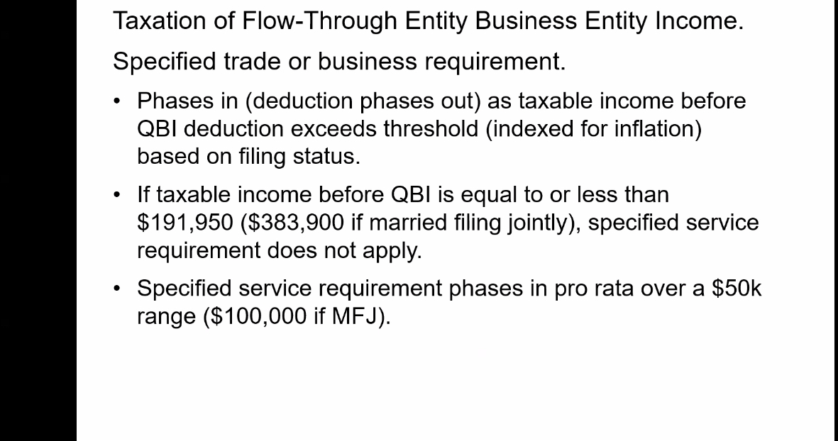 Taxation of Flow - Through Entity Business Entity