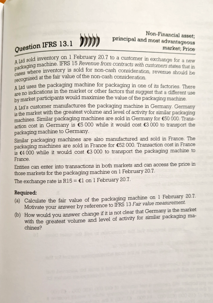 Question IFRS 1 3 . 1 D ) 1 0 ) market; Price A