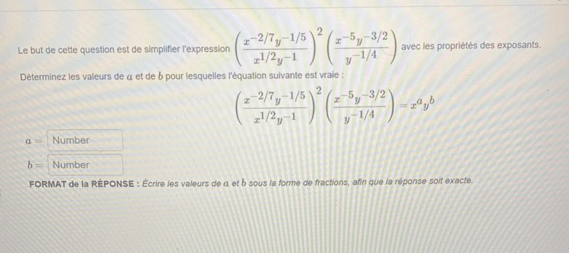 Le but de cette question est de simplifier