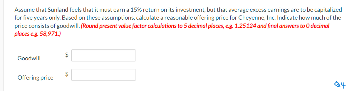 Assume that Sunland feels that it must earn a 1 5