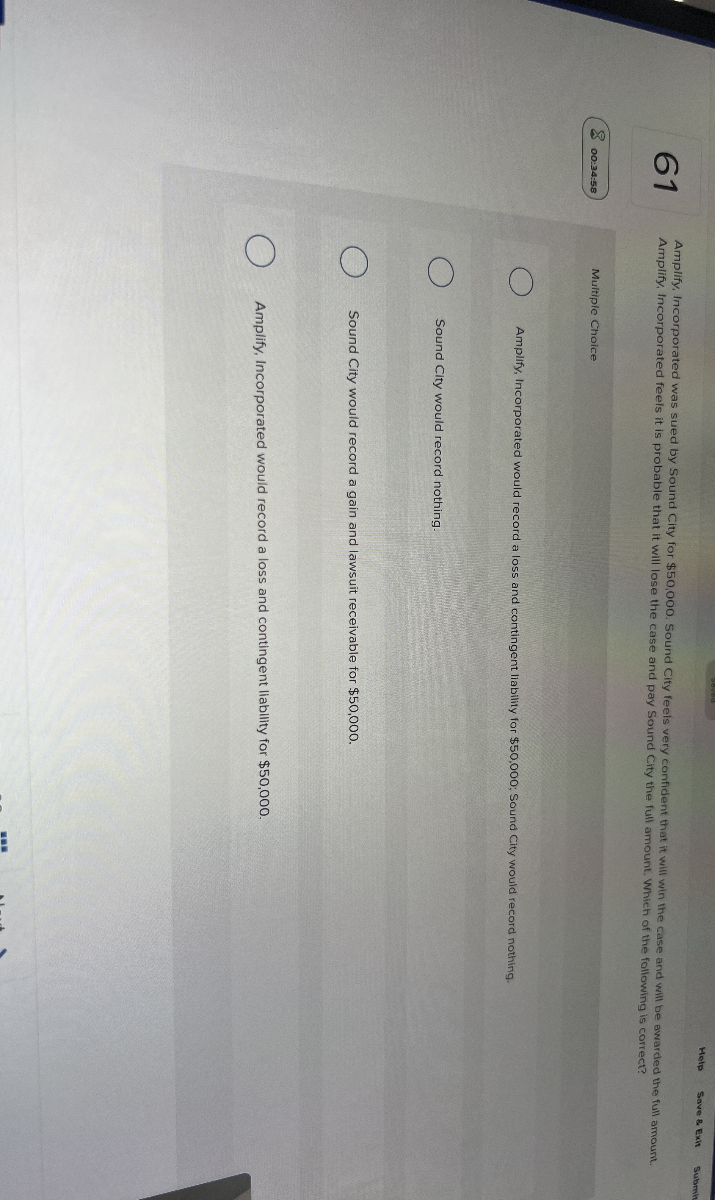 6 1 Help Save & Exit Submit Amplify, Incorporated