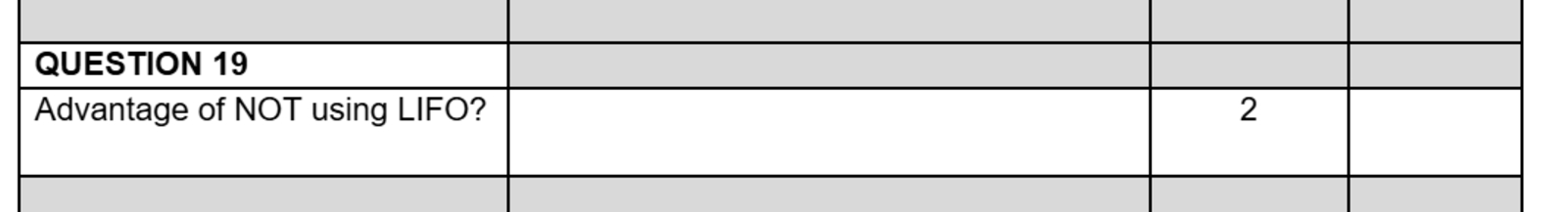 1 9 . CHD does not use LIFO even though it can