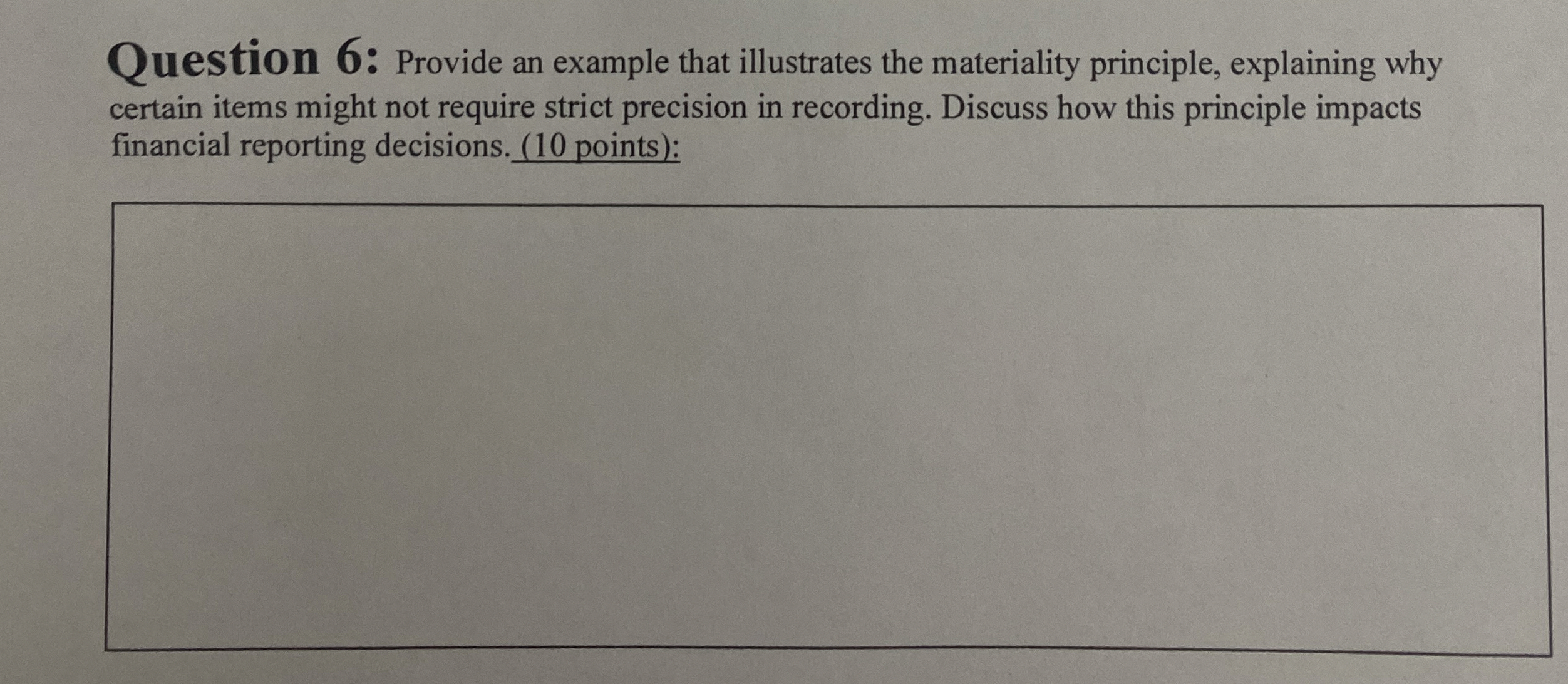 Question 6 : Provide an example that illustrates