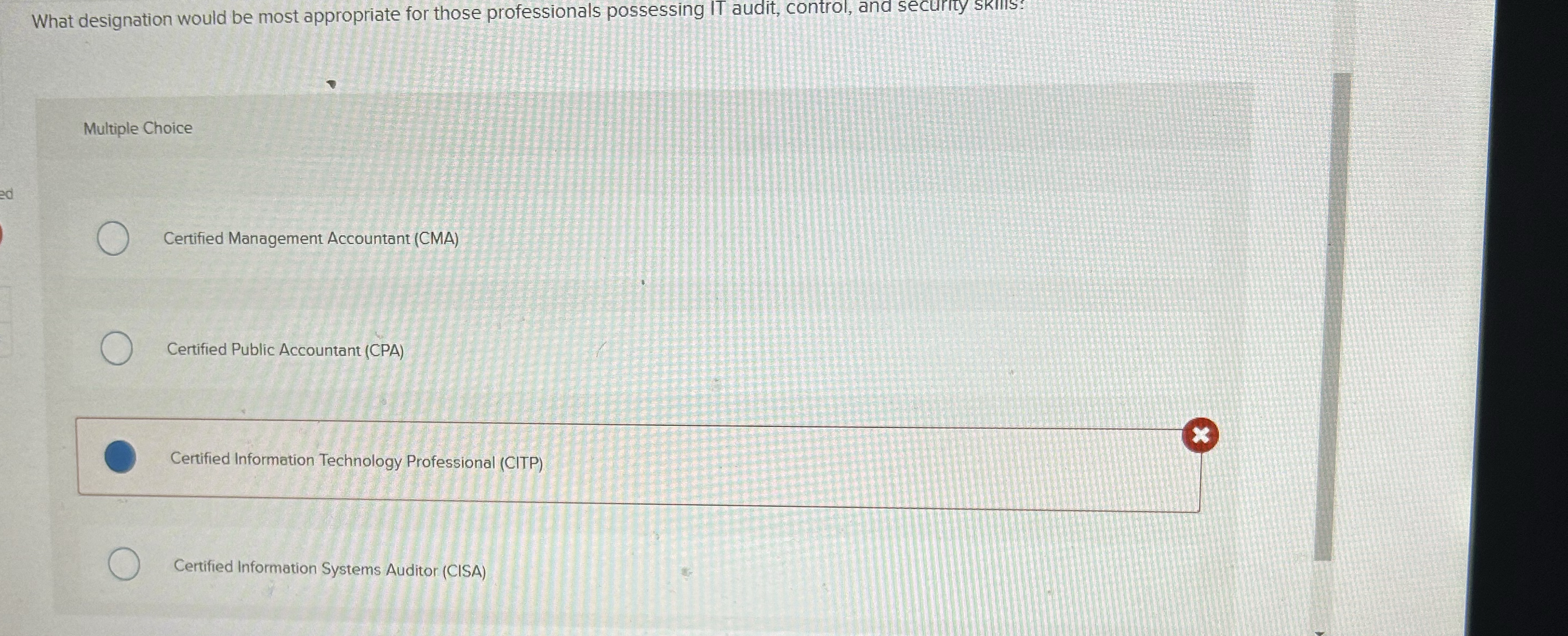 What designation would be most appropriate for