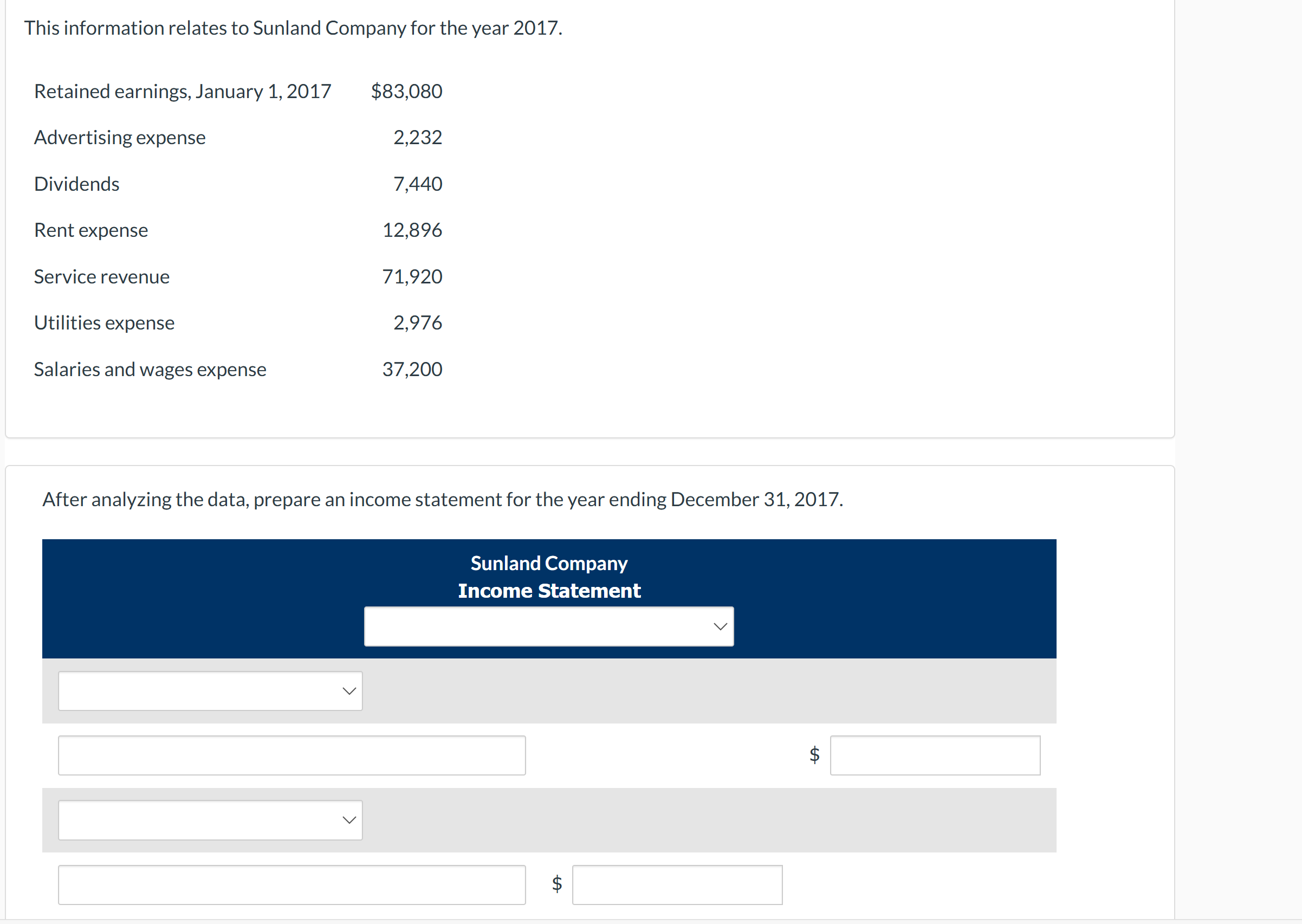 This information relates to Sunland Company for