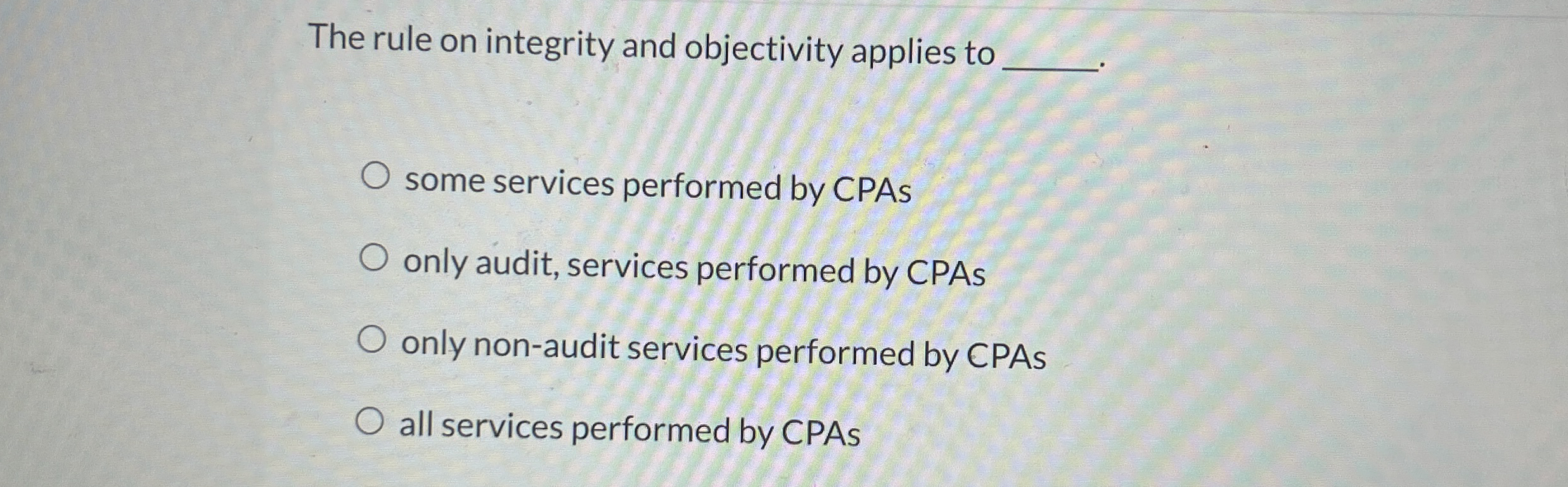 The rule on integrity and objectivity applies to