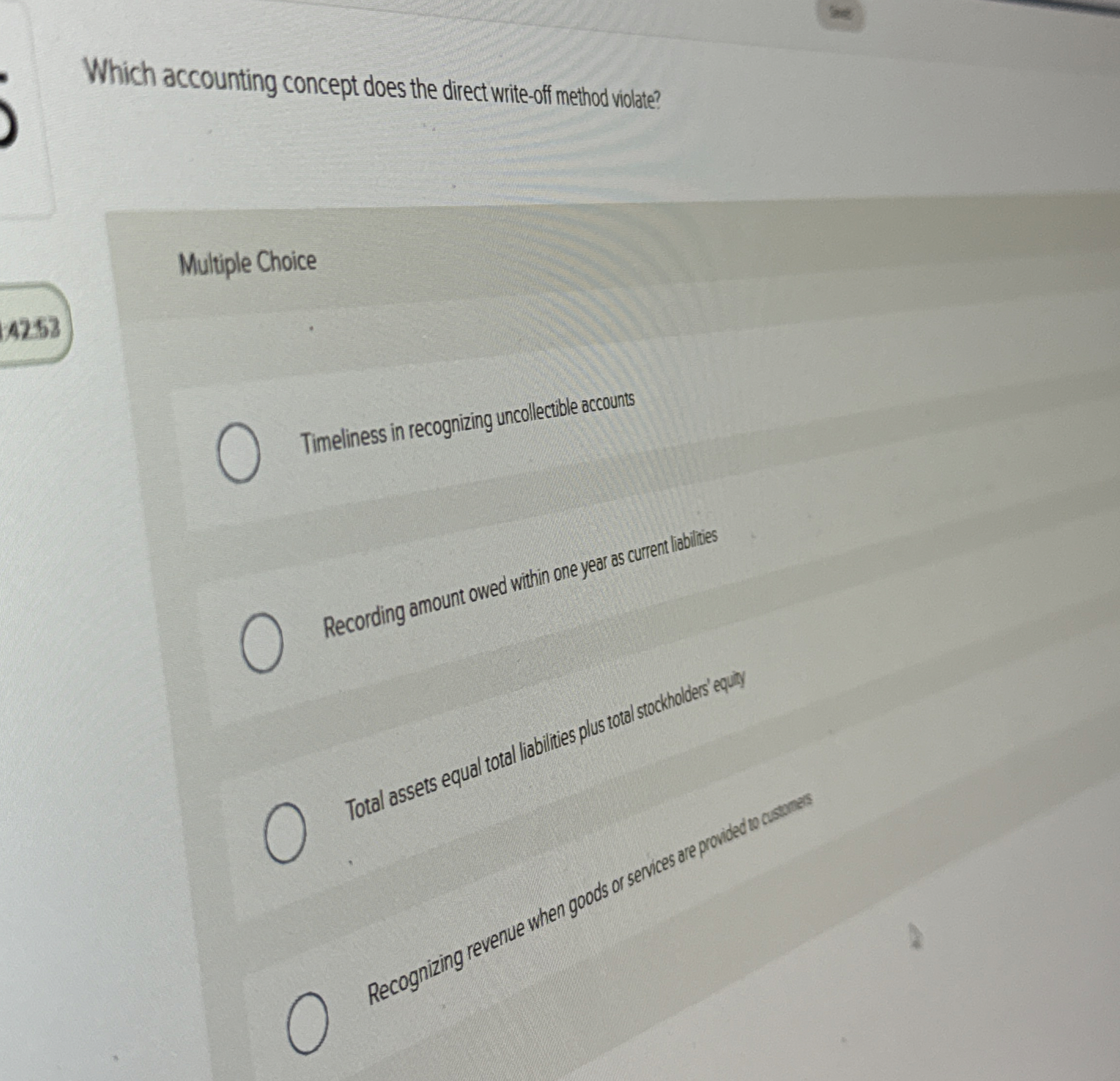 Which accounting concept does the direct wite -