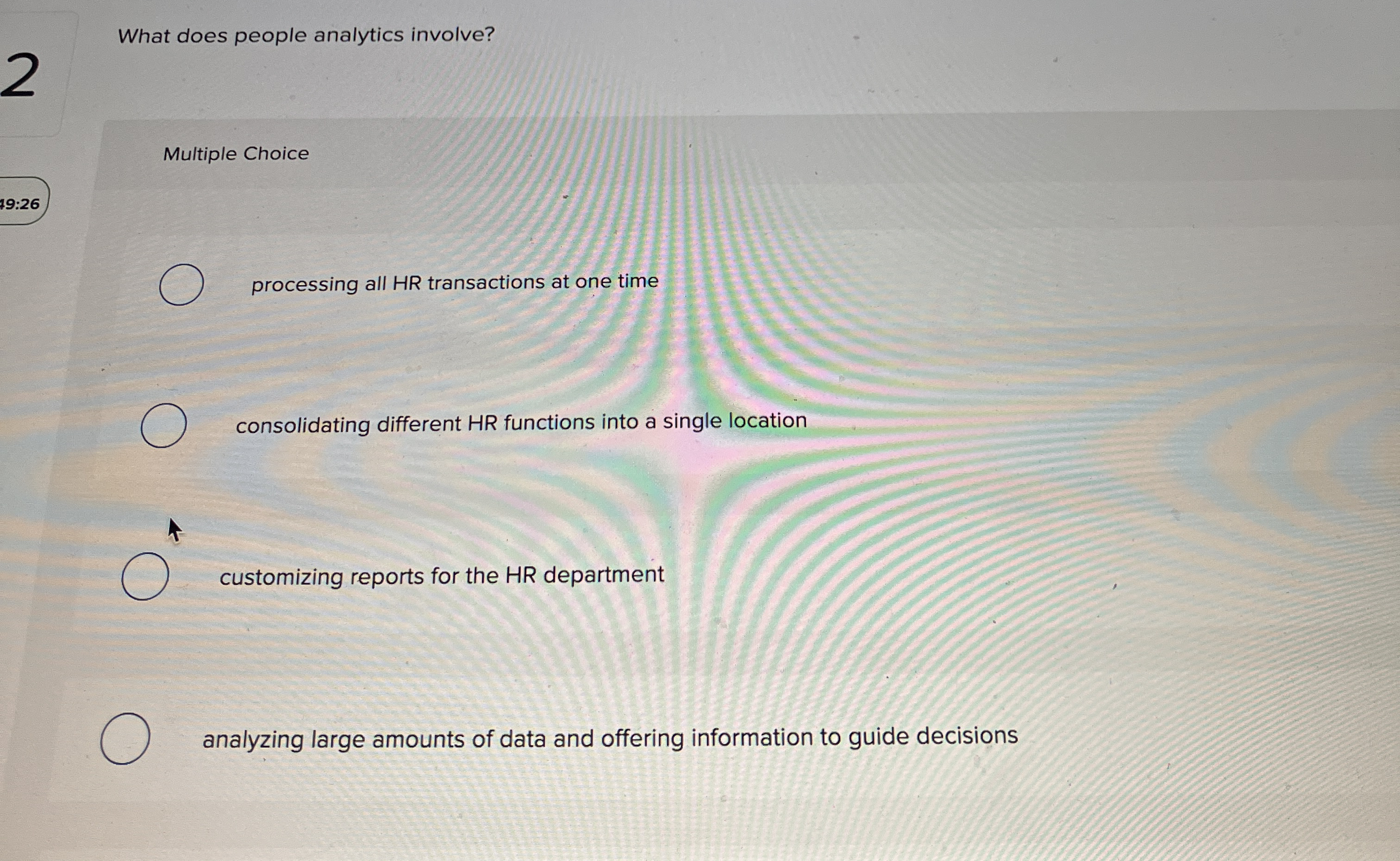 What does people analytics involve? Multiple