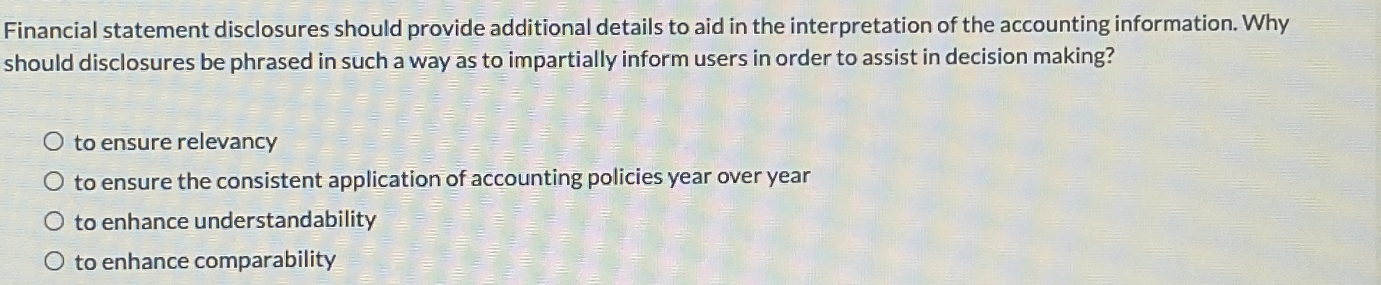 Financial statement disclosures should provide