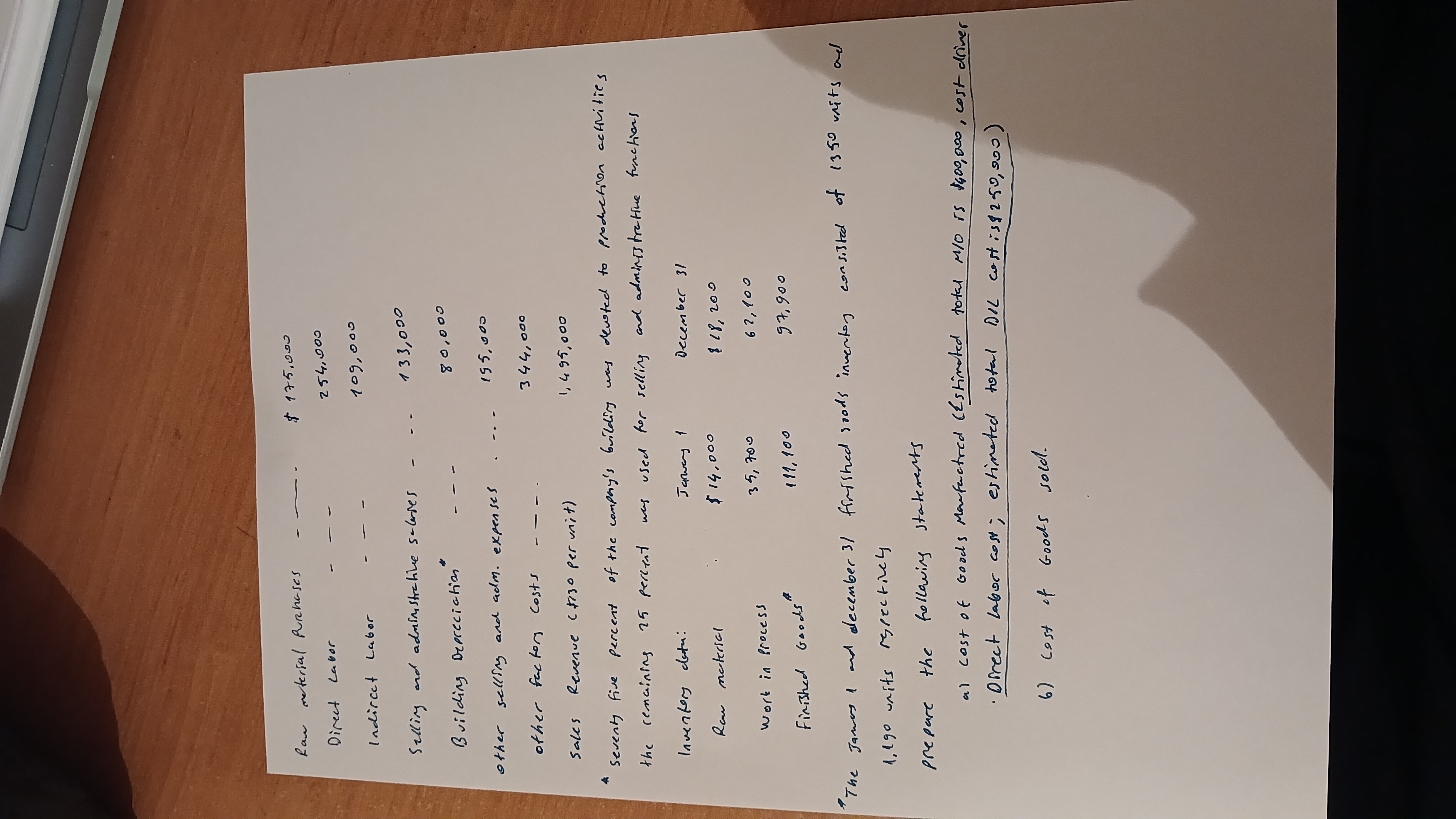 Raw meterial purchases . . . $ 1 7 5 , 0 0 0