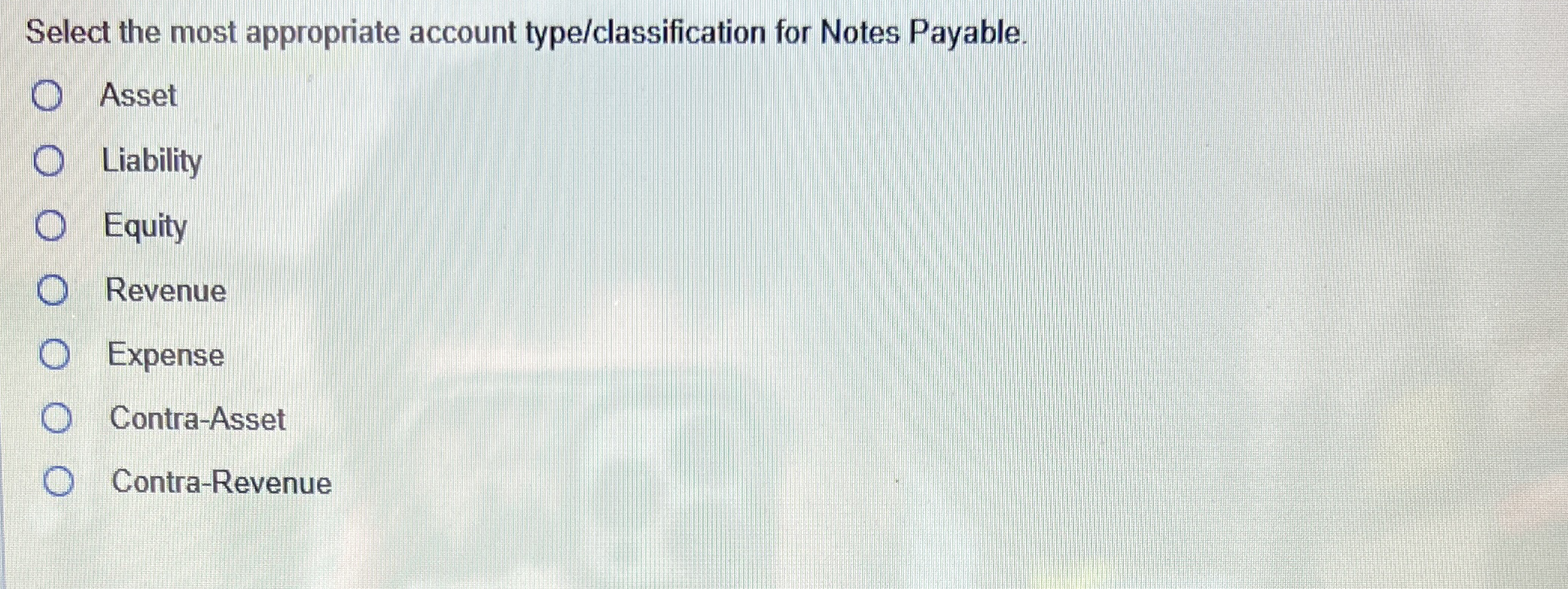 Select the most appropriate account type /