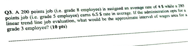 Q 3 . A 2 0 0 points job ( i . e . grade 8
