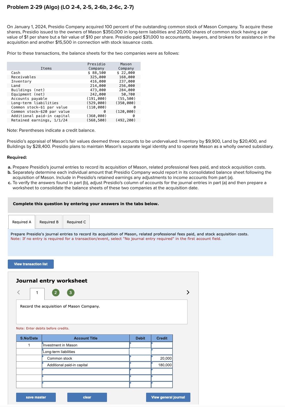 I need help finding the amounts for the first