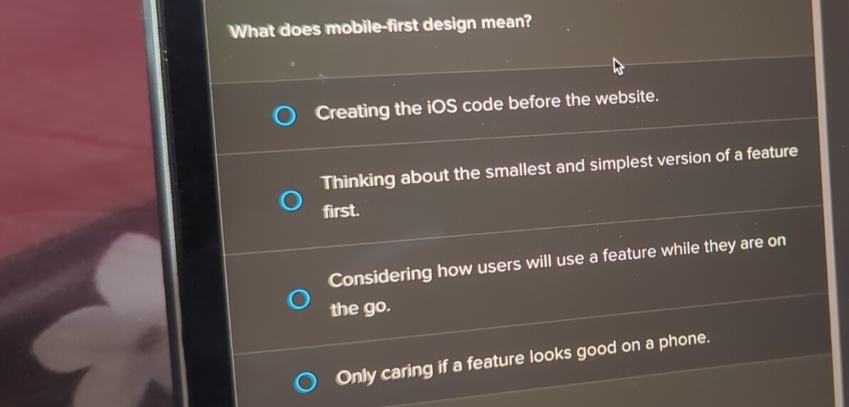 What does mobile - first design mean? Creating