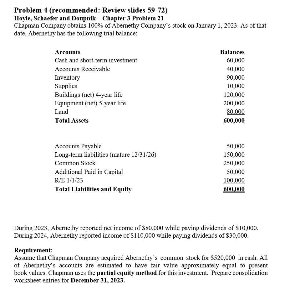 Problem 4 ( recommended: Review slides 5 9 - 7 2