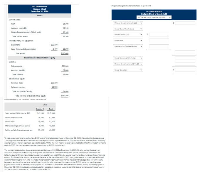 Lily Industries balance sheet at December 3 1 , 2