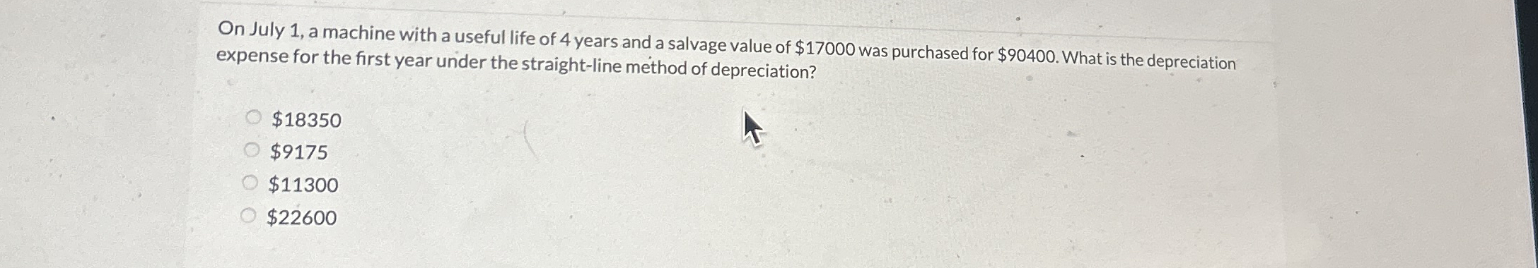 On July 1 , a machine with a useful life of 4