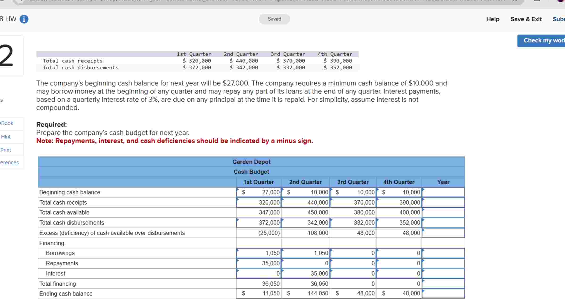 8 HW Help Save \ & Exit Subi \ begin { tabular }