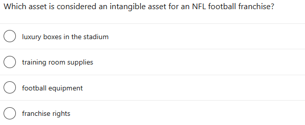 Which asset is considered an intangible asset for