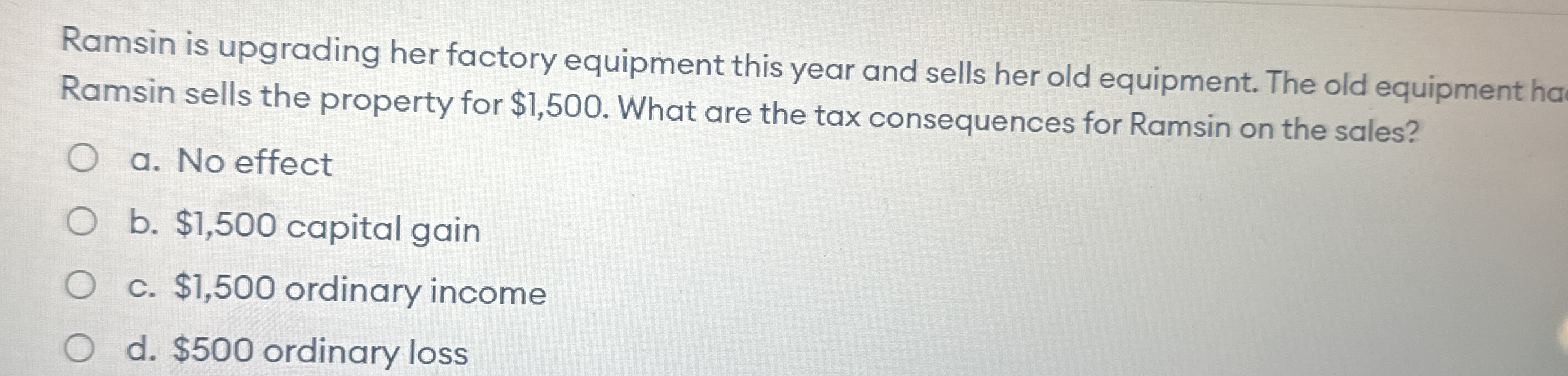 Ramsin is upgrading her factory equipment this