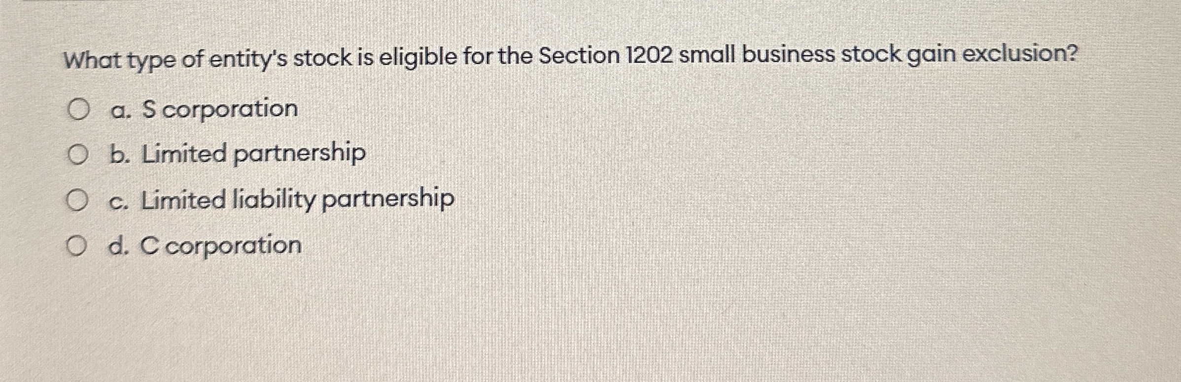 What type of entity's stock is eligible for the