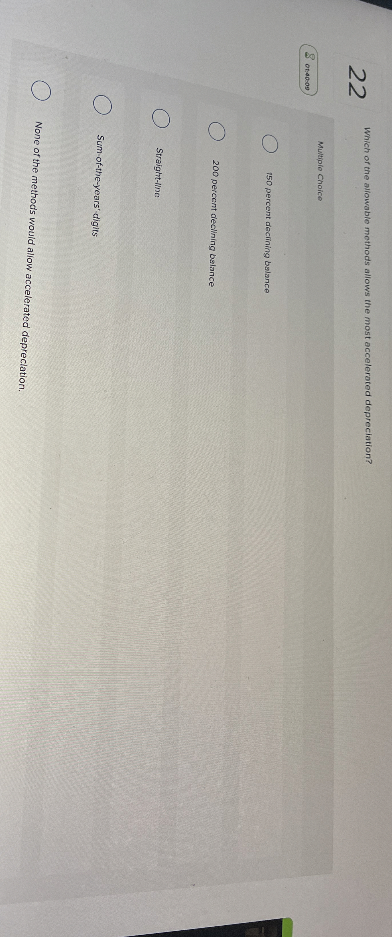 2 2 Which of the allowable methods allows the