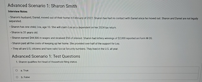 Advanced Scenario 1 : Sharon Smith Interview