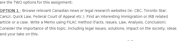 are the TWO options for this assignment: OPTION 1