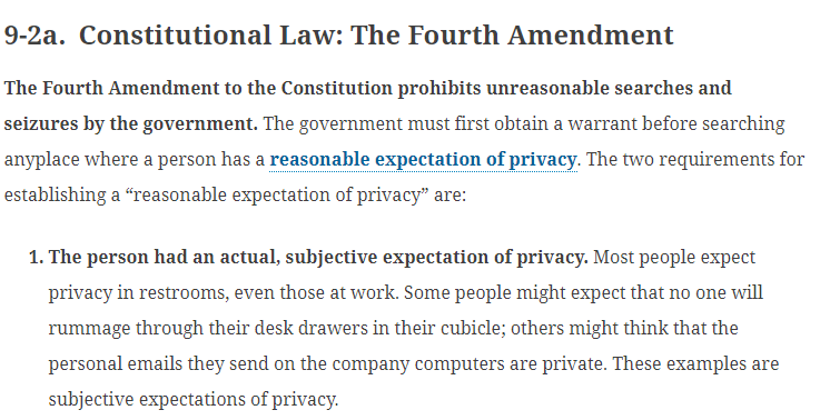 9-2a. Constitutional Law: The Fourth Amendment