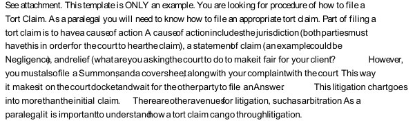 See attachment. This template is ONLY an example.