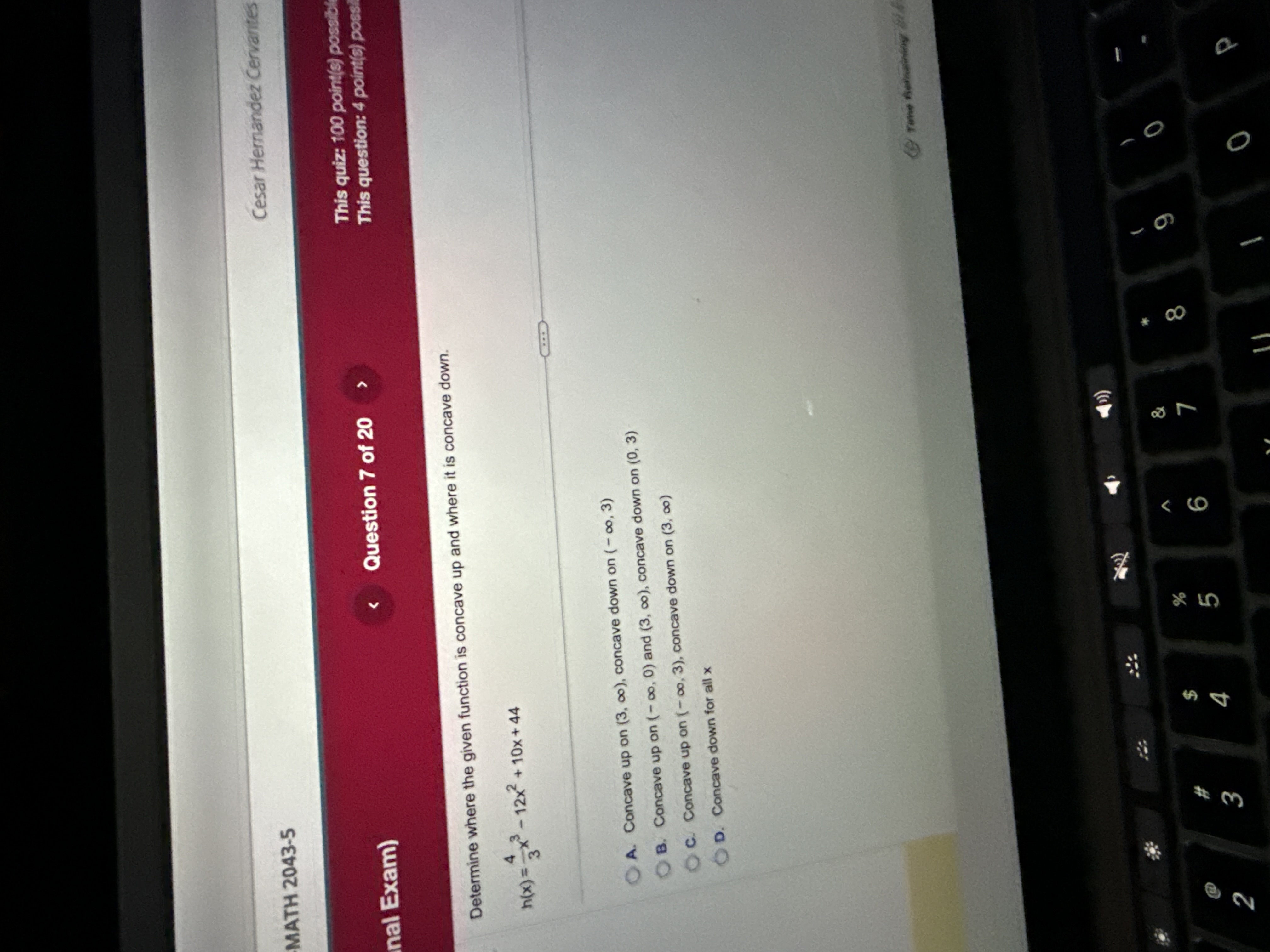 M MATH 2043-5 Cesar Hernandez Cervarites nal