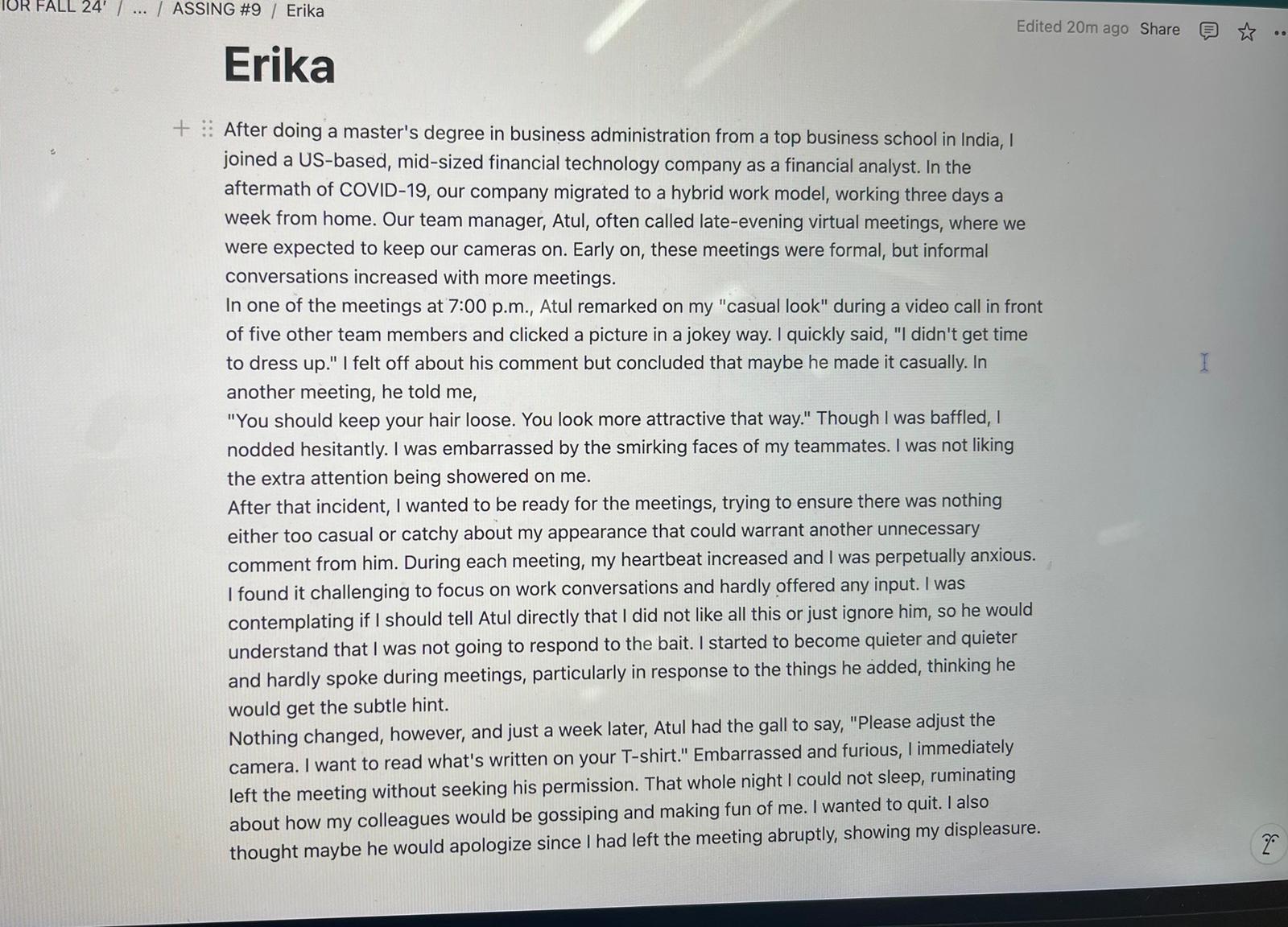 The detailed information for this assignment is