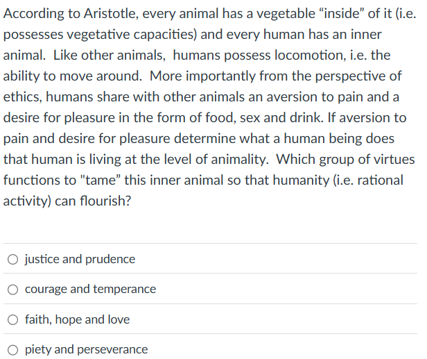 ? According to Aristotle, every animal has a