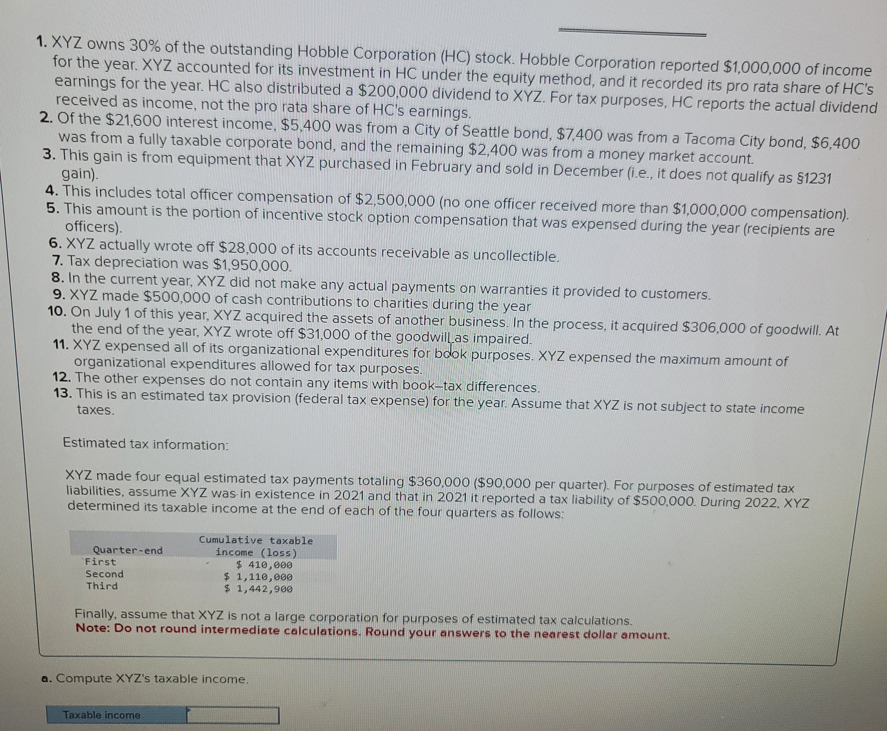 Required information [The following information