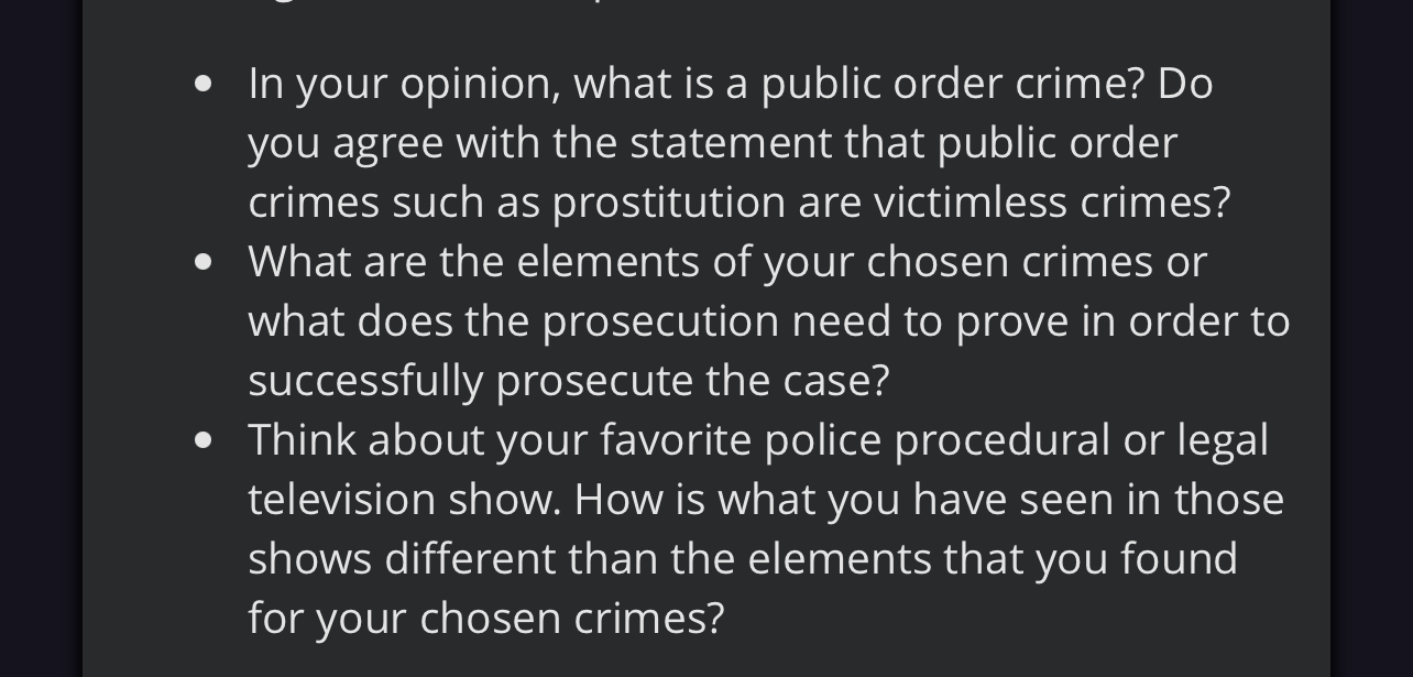 e |nyour opinion, what is a public order crime?