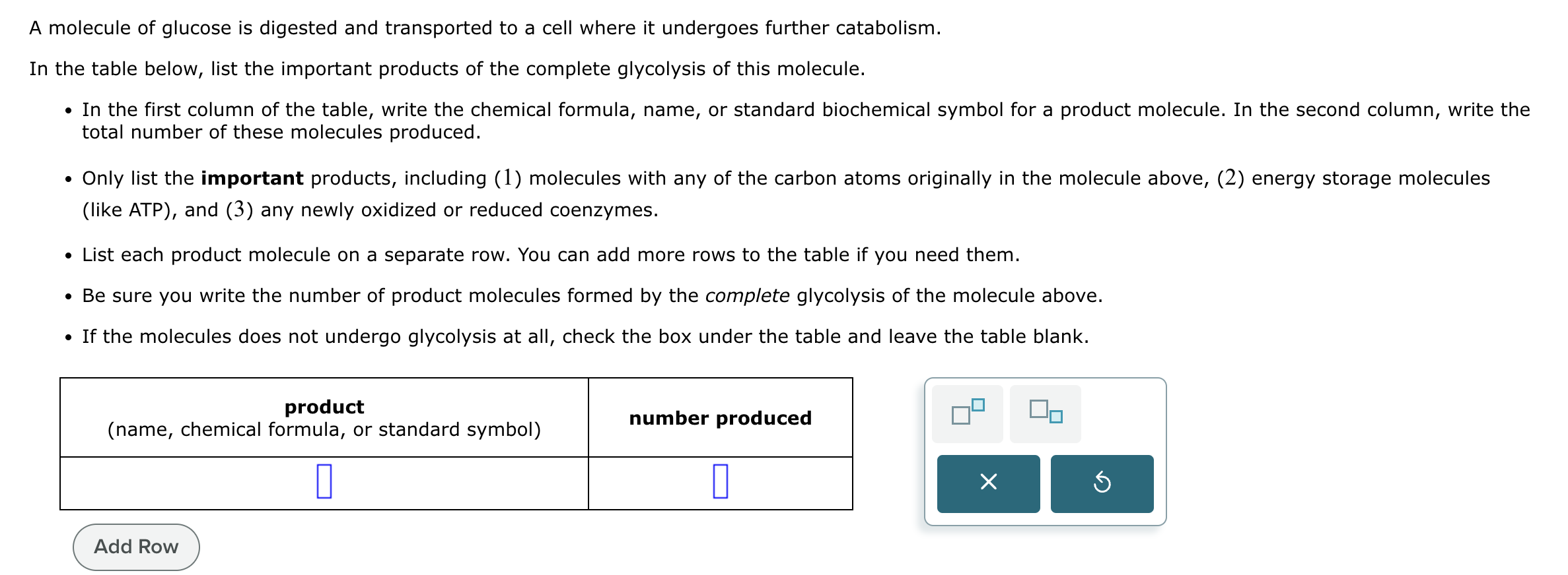 solve A molecule of glucose is digested and