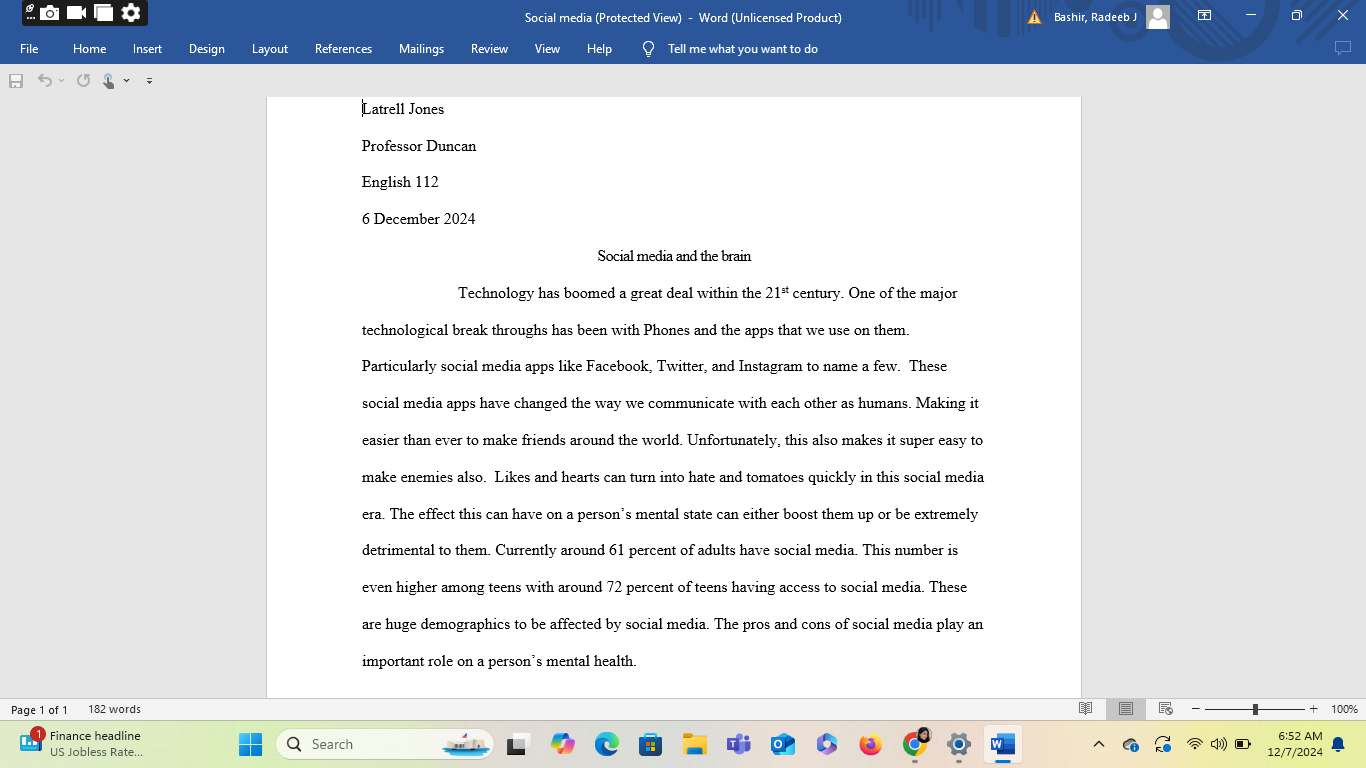 Review the attached essay and answer the