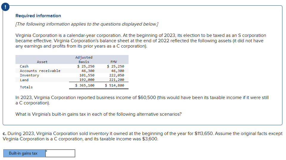 Required infermation [The following information
