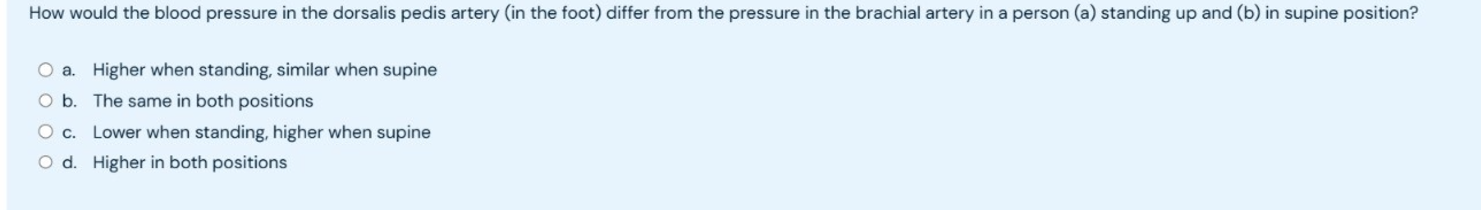 answre How would the blood pressure in the