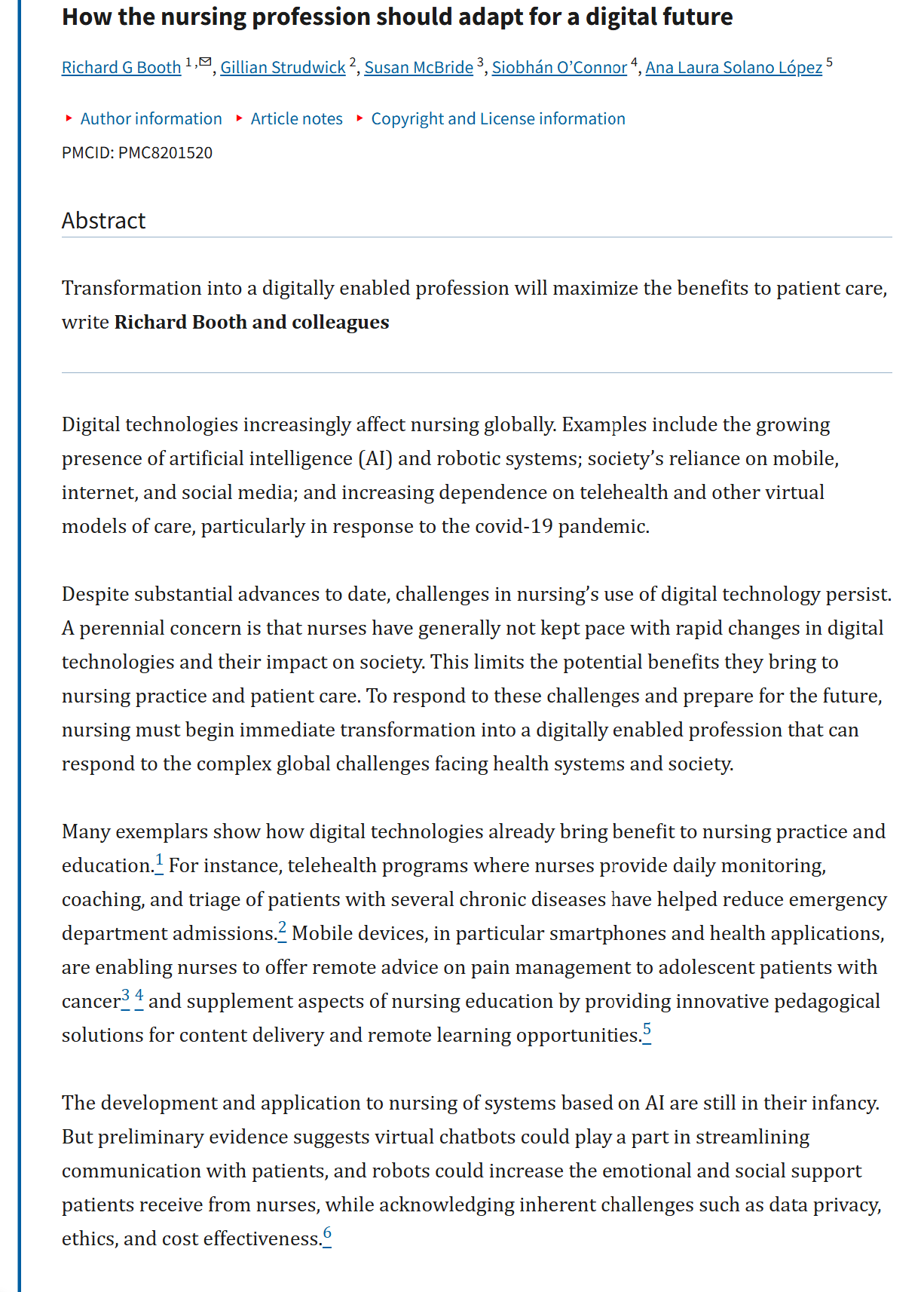 does this article from Booth, R. G., Strudwick,