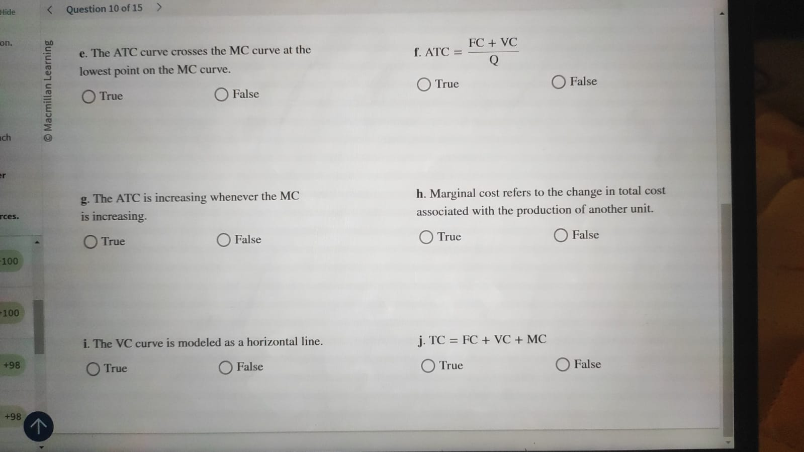 Hide < Question 10 of 15  style=