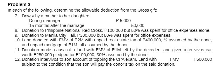 Problem 3 In each of the following, determine the
