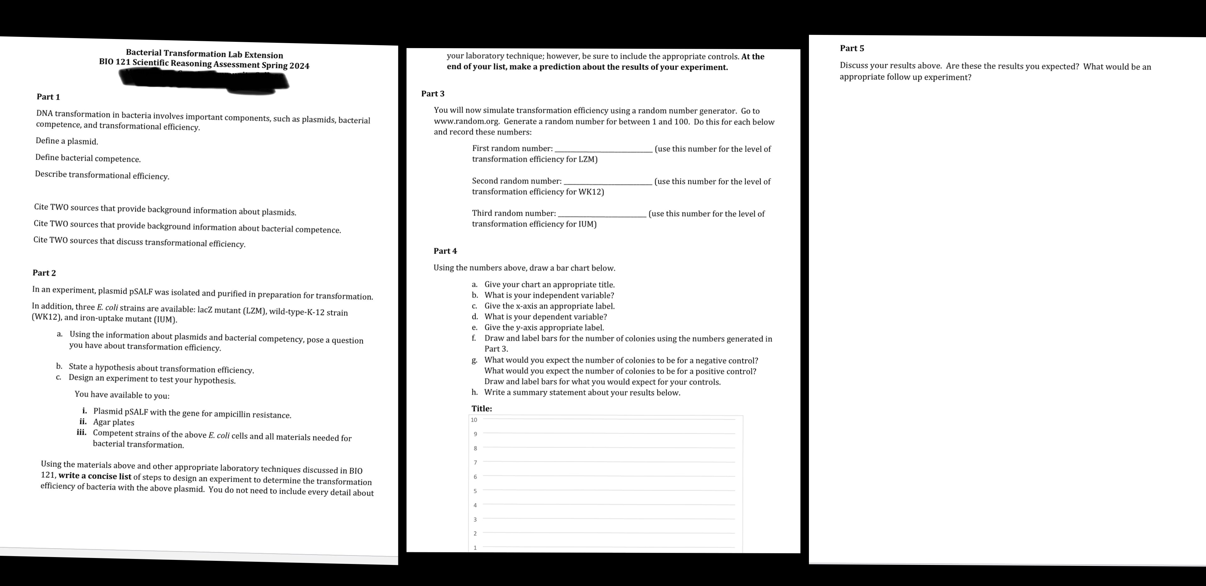 please help!!! Bacterial Transformation Lab